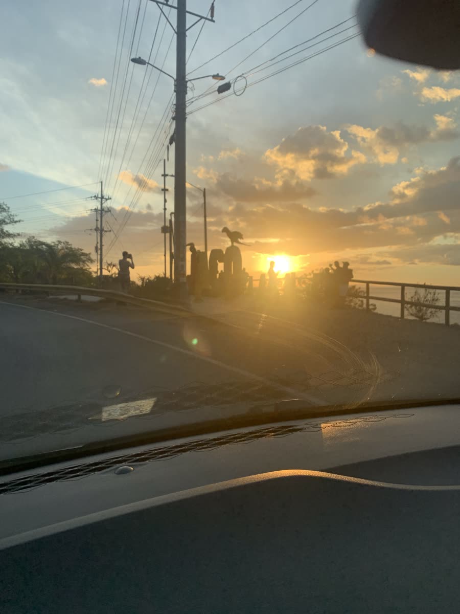 Sunset from the driver's seat